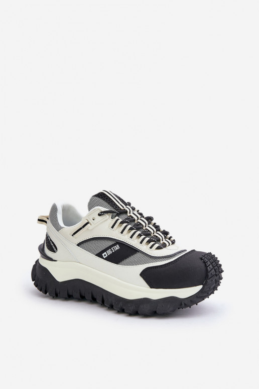 Oda Sneakers modelio batai Moteriškos su platforma Big Star OO274A220 HI-POLY SYSTEM Baltos-juodos spalvos