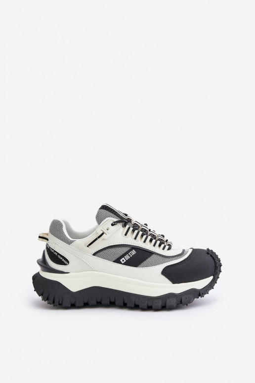 Oda Sneakers modelio batai Moteriškos su platforma Big Star OO274A220 HI-POLY SYSTEM Baltos-juodos spalvos