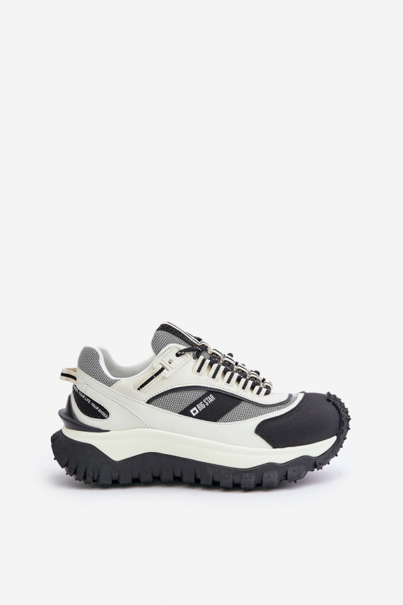 Oda Sneakers modelio batai Moteriškos su platforma Big Star OO274A220 HI-POLY SYSTEM Baltos-juodos spalvos