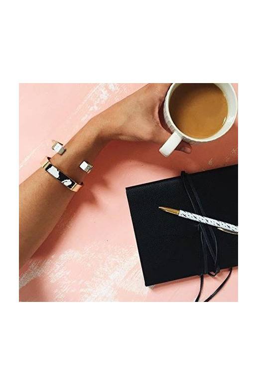 Apyrankė "Minimalist White Marble Cuff Bracelet"