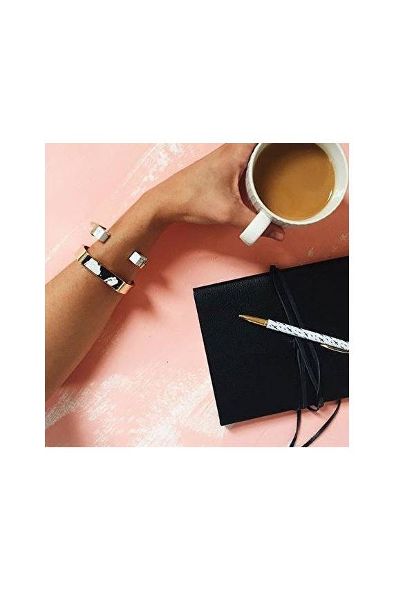 Apyrankė "Minimalist White Marble Cuff Bracelet"