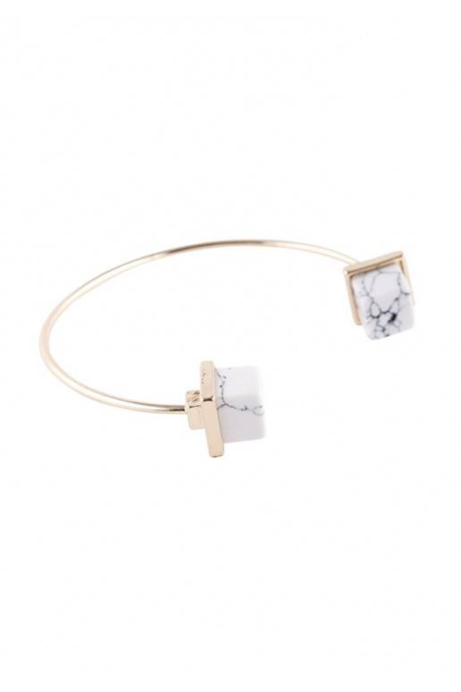 Apyrankė "Minimalist White Marble Cuff Bracelet"