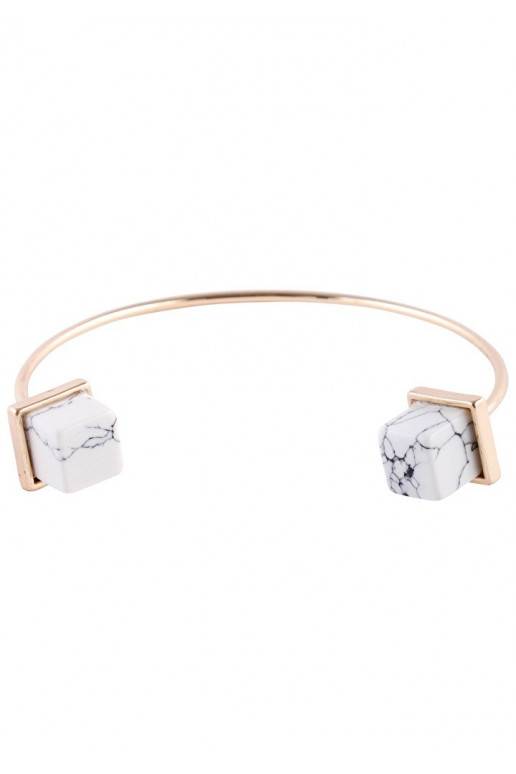 Apyrankė "Minimalist White Marble Cuff Bracelet"