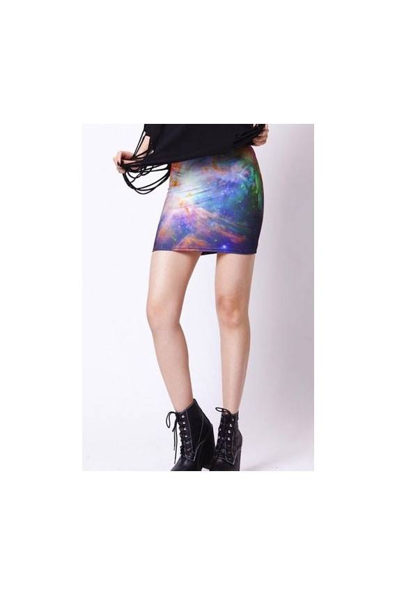 Mini "FullPrint" sijonas "Galaxy Nebula"