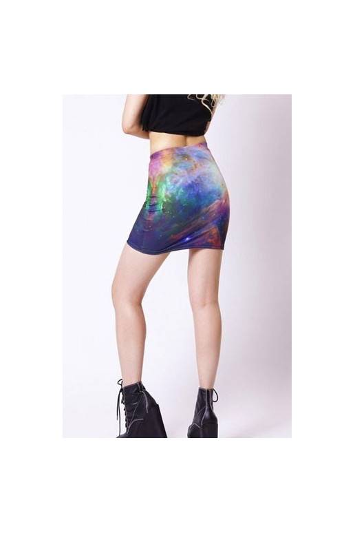 Mini "FullPrint" sijonas "Galaxy Nebula"