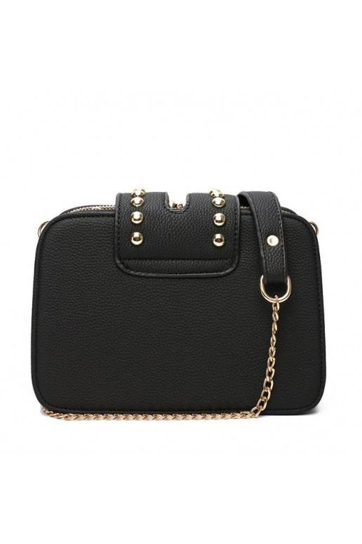 Juodos spalvos mini rankinė "Embroidery Flowers"