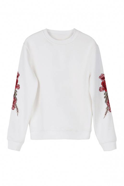 Baltas džemperis Rose Patches