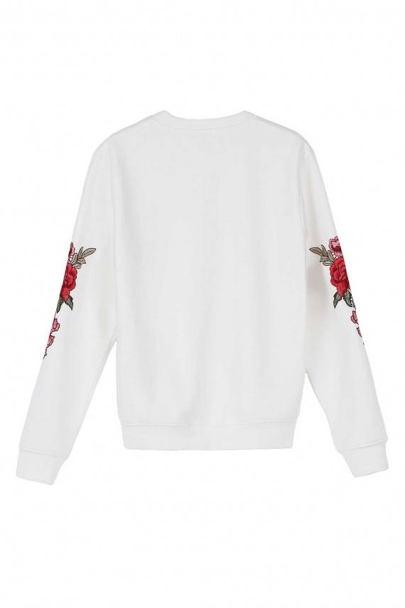 Baltas džemperis Rose Patches