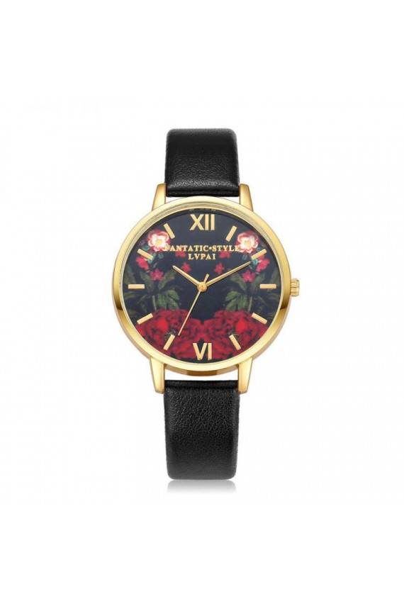 Laikrodis "Roses" su juoda apyranke