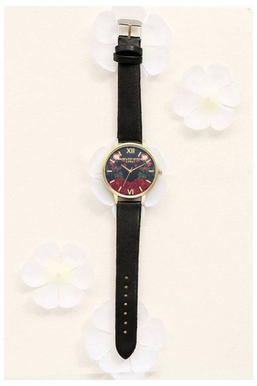 Laikrodis "Roses" su juoda apyranke Laikrodis "Roses" su juoda apyranke