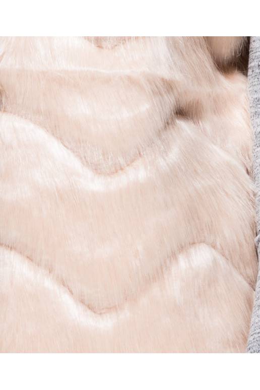 Smėlio spalvos liemenė "Chevron Pattern Faux Fur"