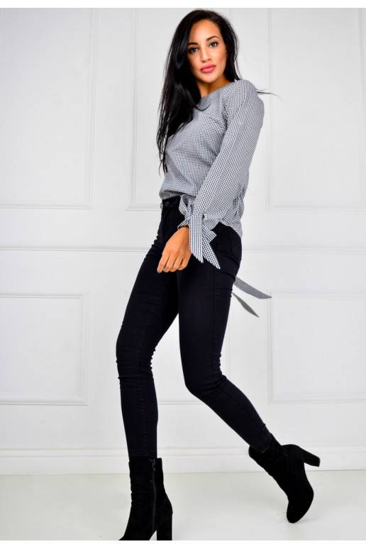 Juodos tamprios kelnės aukštu liemeniu