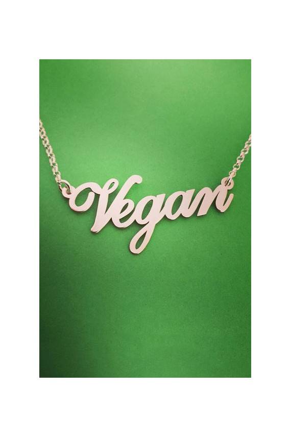 Sidabro spalvos kaklo papuošalas "Vegan"