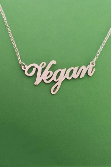 Sidabro spalvos kaklo papuošalas "Vegan" 2