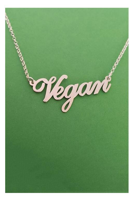 Sidabro spalvos kaklo papuošalas "Vegan"