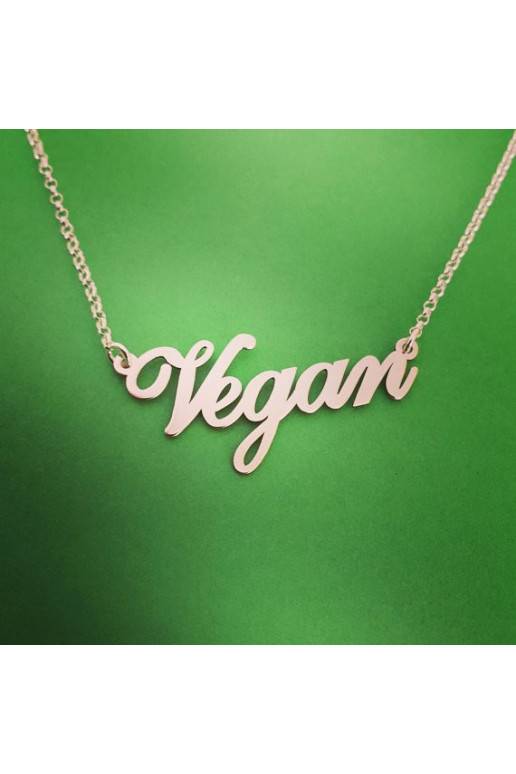 Sidabro spalvos kaklo papuošalas "Vegan"