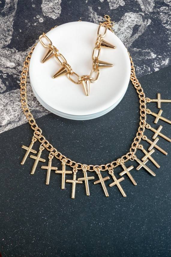 Papuošalų derinys "Glam Rock Crosses"