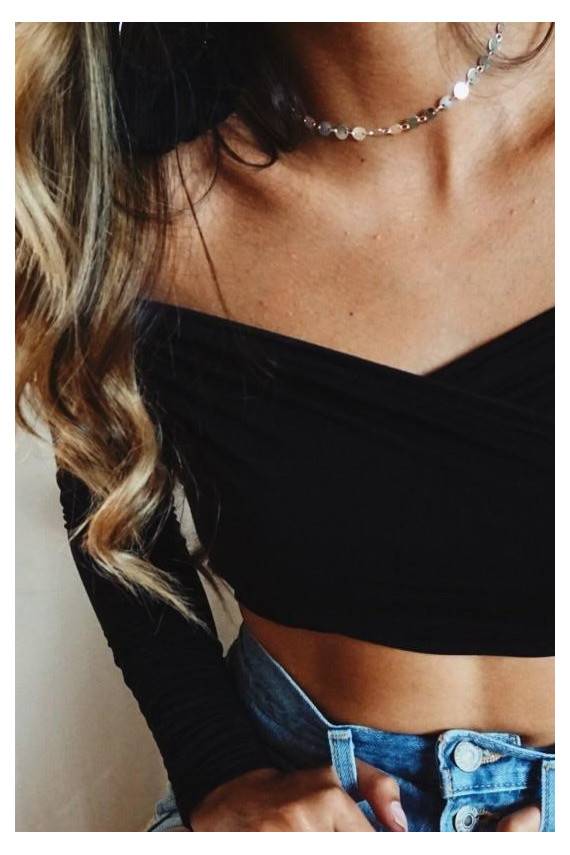 Sidabro spalvos kaklo papuošalas "Honey"