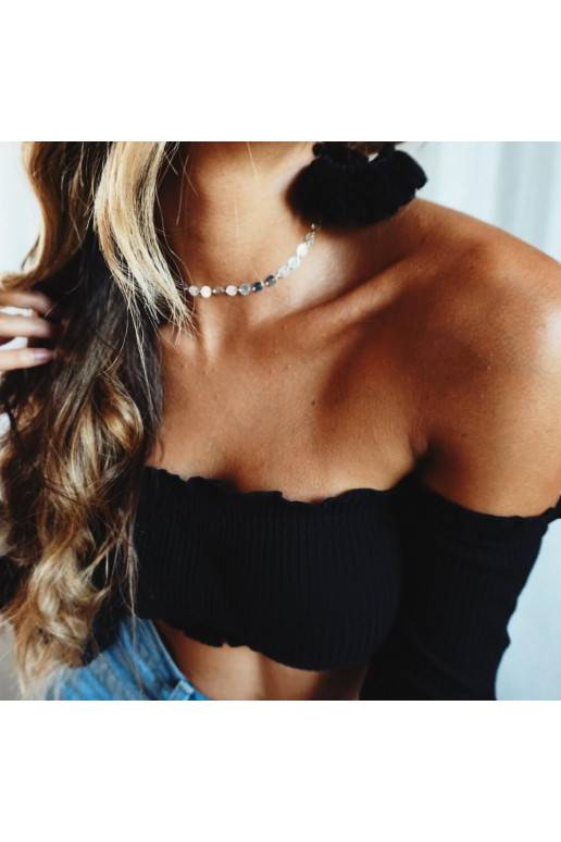 Sidabro spalvos kaklo papuošalas "Honey"