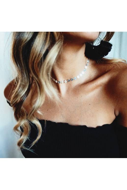 Sidabro spalvos kaklo papuošalas "Honey"