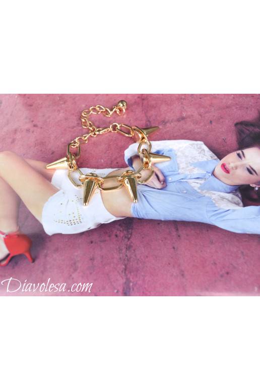 Apyrankė "Bokšteliai" aukso spalvos Apyrankė "Bokšteliai" aukso spalvos