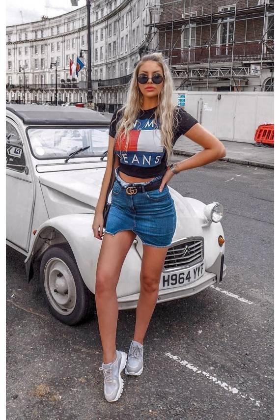 Džinsinis sijonas "Cut Away Front"