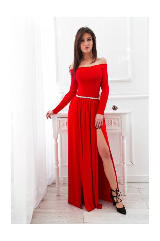 Ilga raudonos spalvos suknelė "Christine"