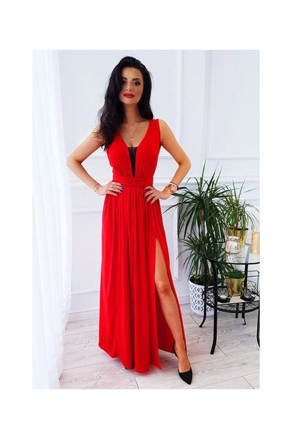 Elegantiška ilga suknelė su skeltuku priekyje "Lorena"