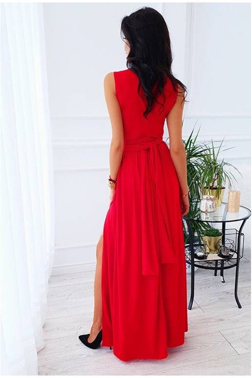 Elegantiška ilga suknelė su skeltuku priekyje "Lorena"