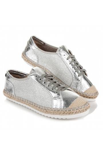 Tekstilinės pilkų ir sidabro atspalvių espadrilės HSYFA11S