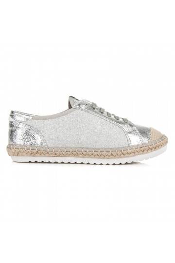 Tekstilinės pilkų ir sidabro atspalvių espadrilės HSYFA11S 2