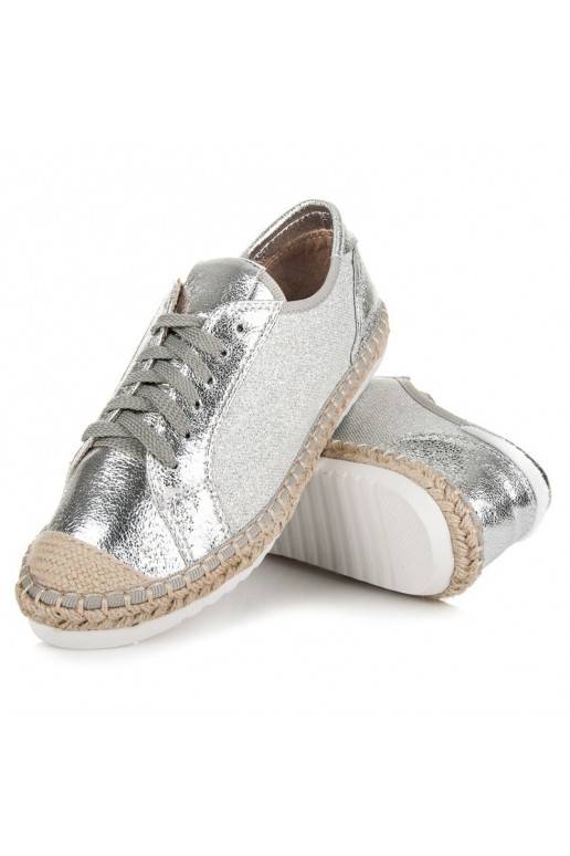 Tekstilinės pilkų ir sidabro atspalvių espadrilės HSYFA11S