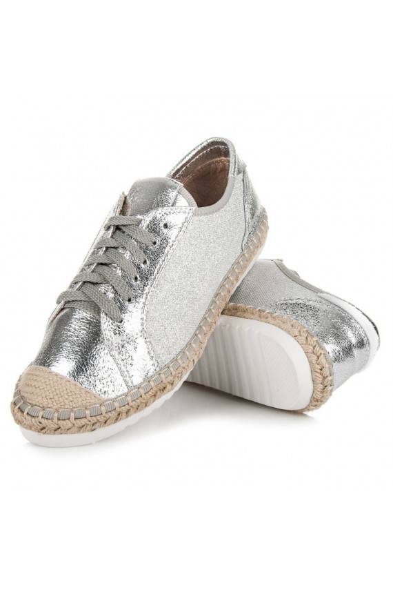 Tekstilinės pilkų ir sidabro atspalvių espadrilės HSYFA11S