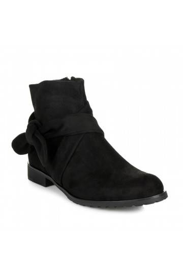 Dirbtinės zomšos juodi aulinukai IDEAL SHOES ES8508B