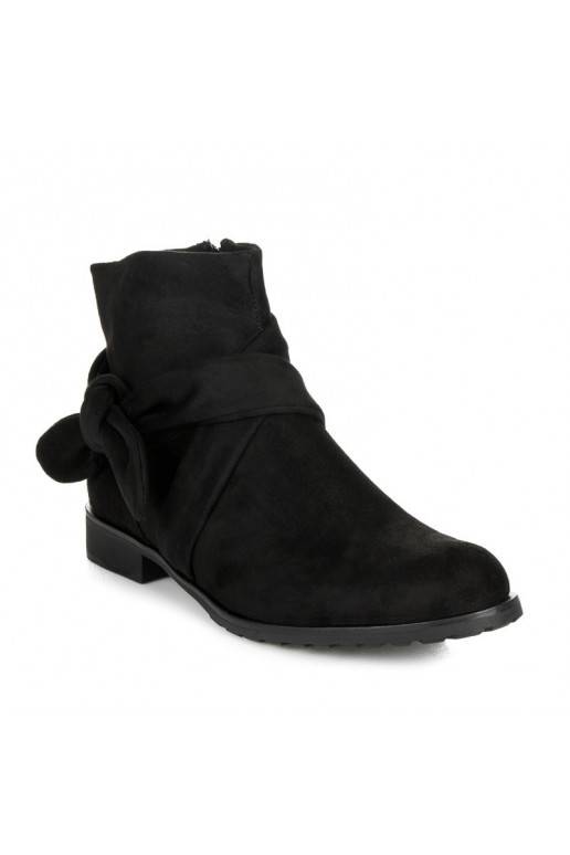Dirbtinės zomšos juodi aulinukai IDEAL SHOES ES8508B