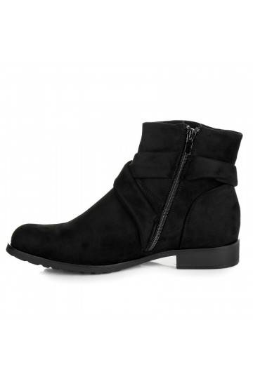 Dirbtinės zomšos juodi aulinukai IDEAL SHOES ES8508B 2