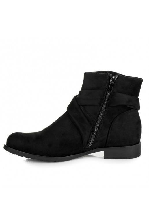 Dirbtinės zomšos juodi aulinukai IDEAL SHOES ES8508B