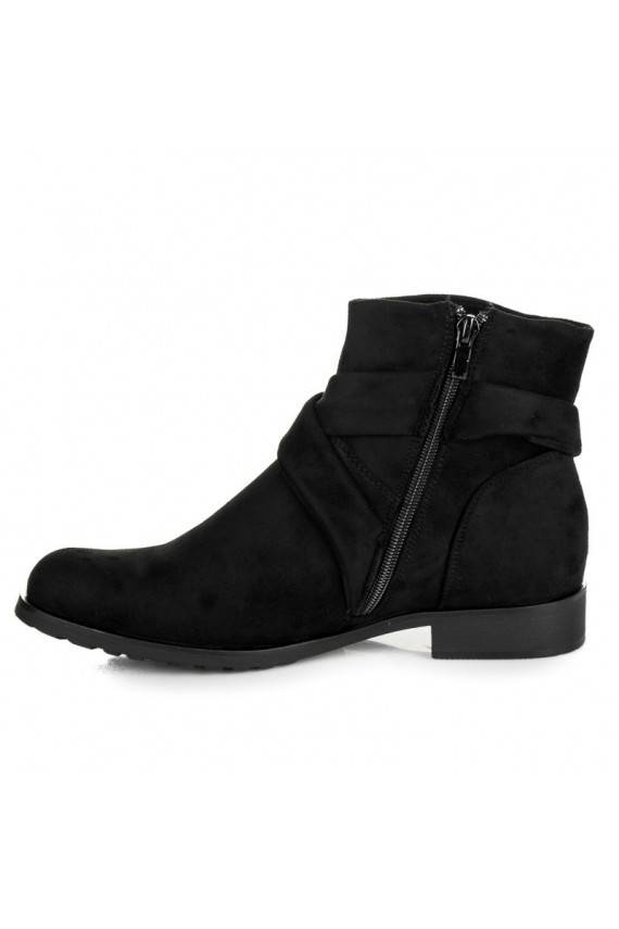Dirbtinės zomšos juodi aulinukai IDEAL SHOES ES8508B