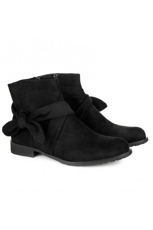 Dirbtinės zomšos juodi aulinukai IDEAL SHOES ES8508B