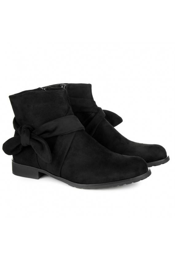 Dirbtinės zomšos juodi aulinukai IDEAL SHOES ES8508B