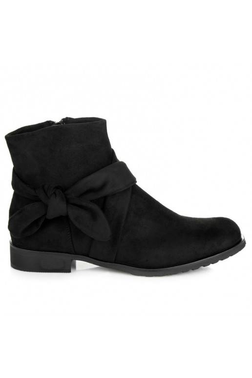 Dirbtinės zomšos juodi aulinukai IDEAL SHOES ES8508B