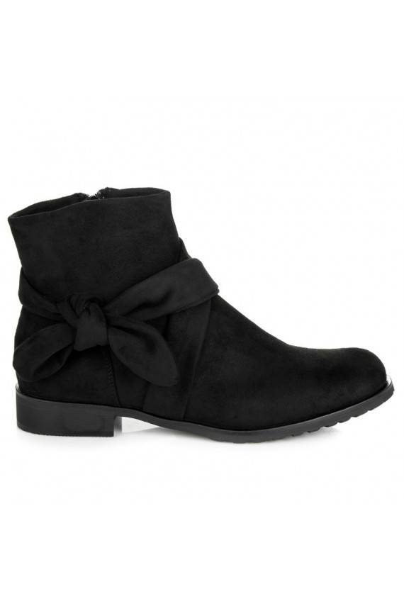 Dirbtinės zomšos juodi aulinukai IDEAL SHOES ES8508B