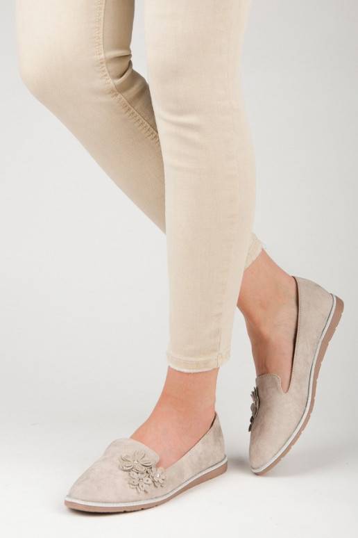 Smėlio spalvos lordsai su gėlių...