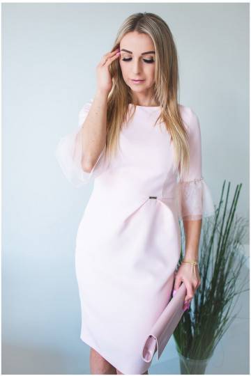 Rausvos spalvos suknelė su...