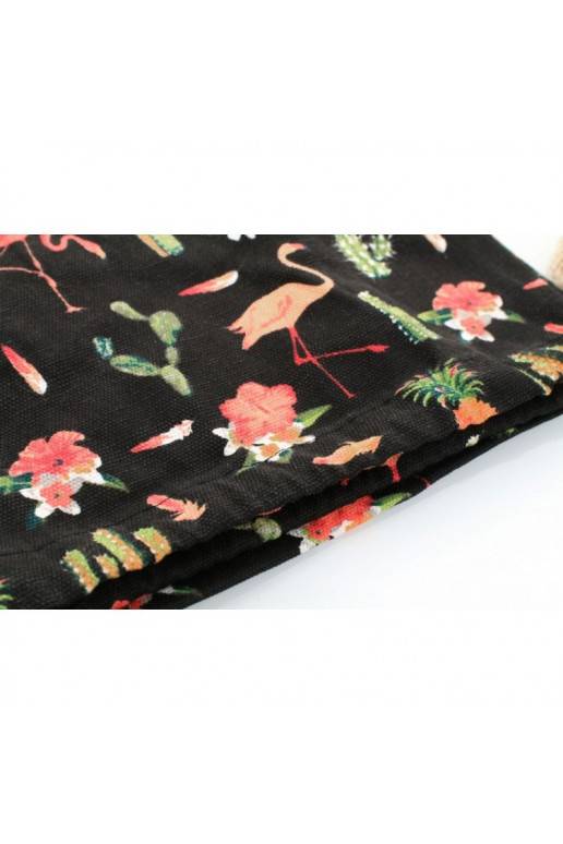 Sportinė kuprinytė su flamingais mėlynos spalvos su dirželiais PLW-01WZ5