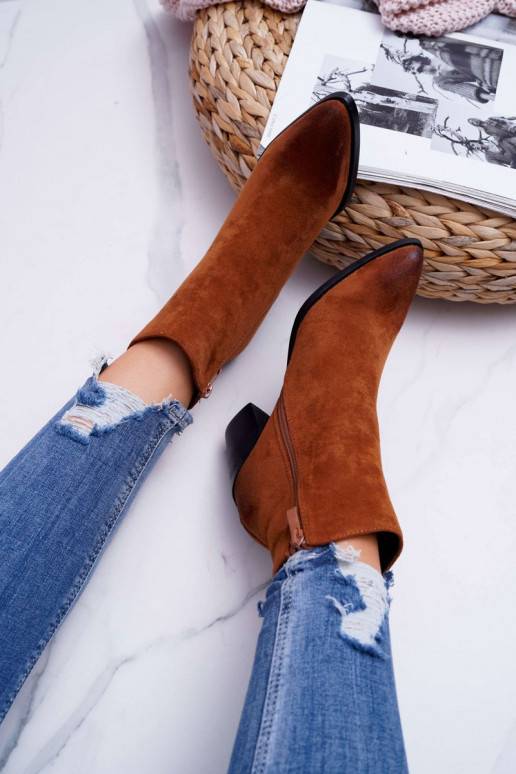 Moteriški Aulinukai su kulniukais zomšiniai rudos spalvos Niki