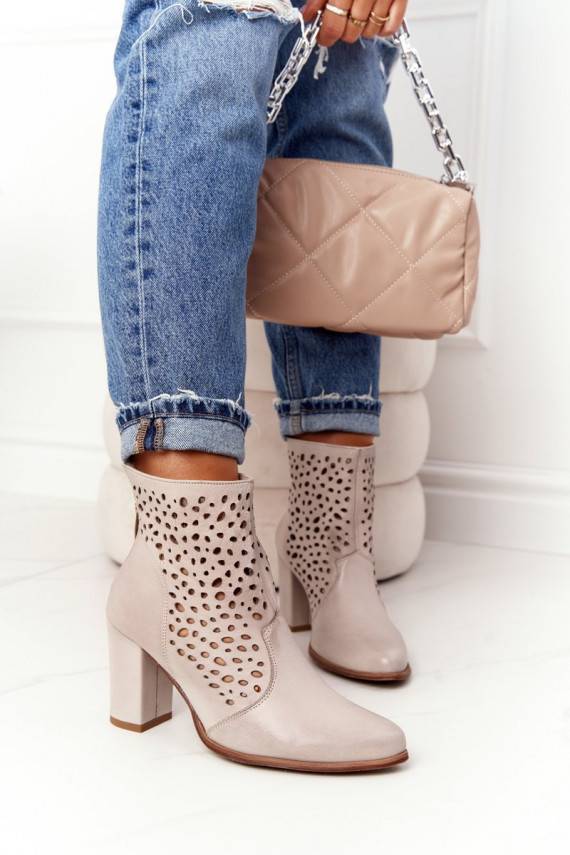 su aužūro elementais iš natūralios odos Aulinukai su kulniukais Exquisite 1219 kapučino spalvos