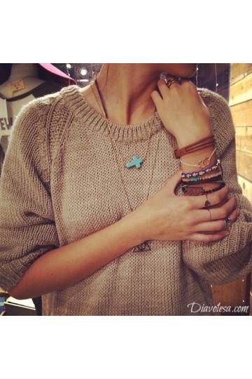 Kaklo papuošalas "Turquoise Cross"