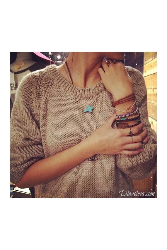 Kaklo papuošalas "Turquoise Cross"