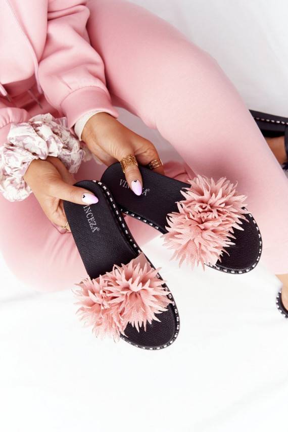 Guminės Šlepetės su kniedėmis Vinceza 20-30101 rožinės spalvos